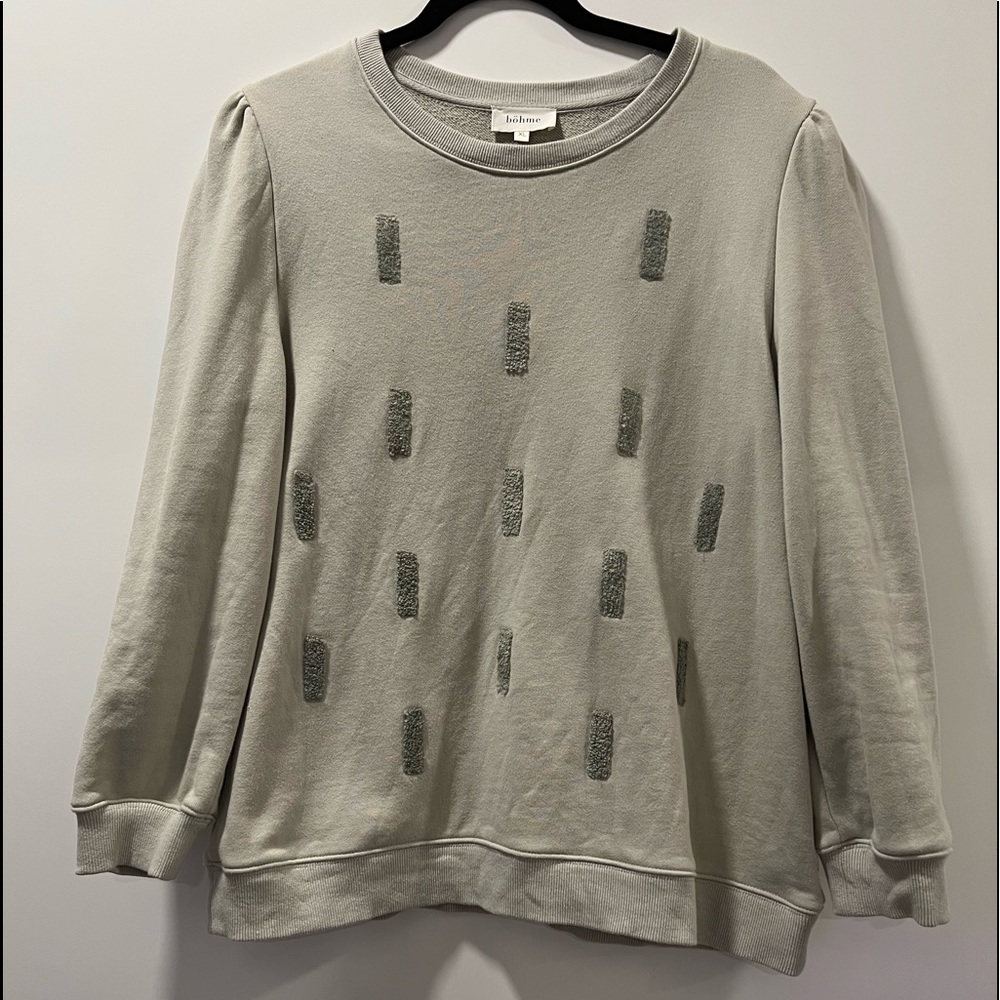 Bohme Embroidered pullover sage Top XL